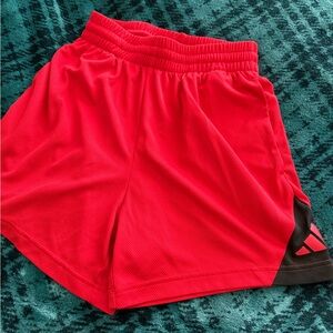 adidas Red Athletic Shorts with Elastic Waist & Pockets
